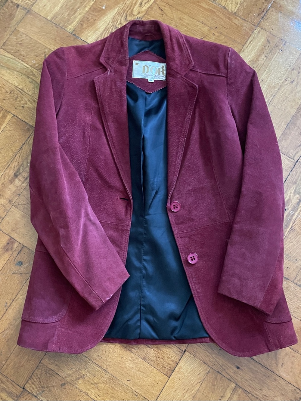 Vintage Women's Burgundy Suede Blazer Jacket